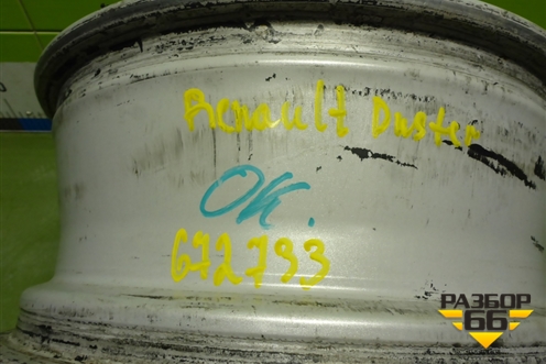 Диск колёсный литой  R16 EJ6,5 5x114.3 ET50 Ц.О.60,1 (403003865R) для Renault Duster I с 2010-2021г (Дастер)