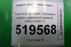 Ручка внутренняя (двери сдвижной правой) (9682100677) для Peugeot Partner Tepee с 2008г (Партнер Типпи)