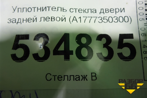 Уплотнитель стекла двери задней левой (A1777350300) для Mercedes Benz A200/220 W177 с 2018г (А)