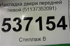 Накладка двери передней левой (51137352091) для BMW X1 F48 с 2014г (Х1 Ф48)