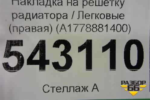 Накладка на решетку радиатора (правая) (A1778881400) для Mercedes Benz A200/220 W177 с 2018г (А)