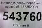 Накладка двери передней правой (51137352092) для BMW X1 F48 с 2014г (Х1 Ф48)