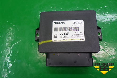 Блок управления стояночным тормозом (360324BA2A) для Nissan Qashqai (J11E) с 2013г (Кашкай)
