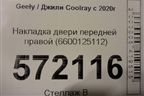 Накладка двери передней правой (6600125112) для Geely Coolray с 2019-2025г