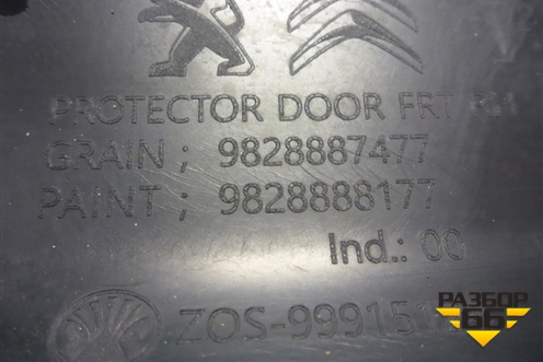 Накладка двери передней правой (9828887477) для Peugeot Traveller с 2016г (Тревелер)