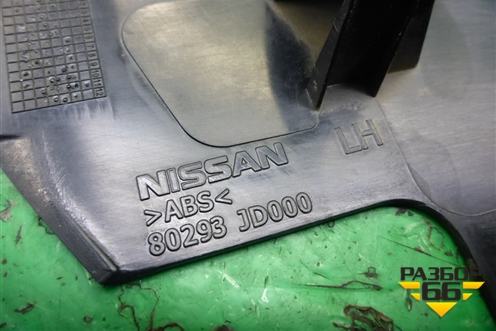 Накладка двери передней левой уголок (80293JD000) для Nissan Qashqai (J10E) с 2006-2013г