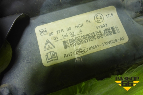 Фара правая (галоген) (8M5113W029AF) для Ford Focus 2 с 2008-2011г