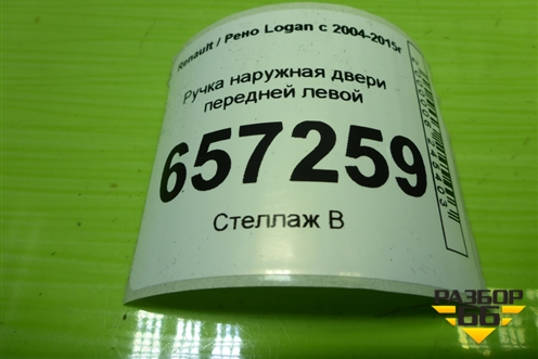 Ручка наружная двери передней левой для Renault Logan с 2004-2015г