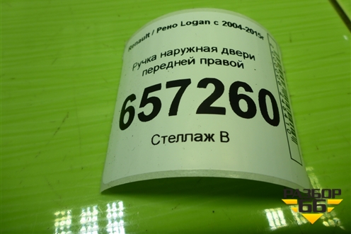 Ручка наружная двери передней правой для Renault Logan с 2004-2015г