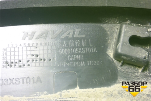 Накладка переднего крыла левого (5006105XST01A) для Haval Jolion с 2021г