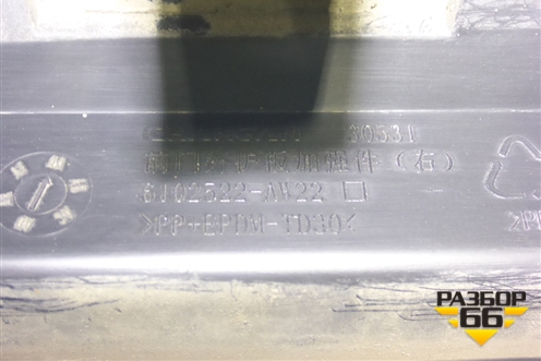 Накладка двери передней правой (6102522AW22) для Changan CS55 PLUS с 2019г (ЦС 55 плюс)