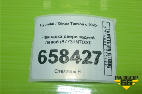 Накладка двери задней левой (87731N7000) для Hyundai Tucson с 2020г (Туксон)