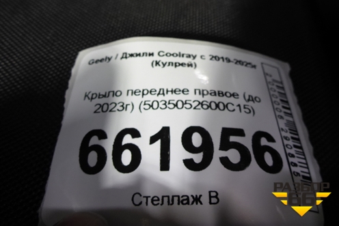 Крыло переднее правое (до 2023г) (5035052600C15) для Geely Coolray с 2019-2025г (Кулрей)