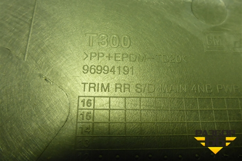 Обшивка двери задней правой под электрику (96994191) для Chevrolet Aveo (Т300) с 2011г (Авео Т300)