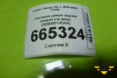 Накладка двери задней правой (на арку) (609000145AA) для Exeed TXL с 2020-2024г (ТХЛ)