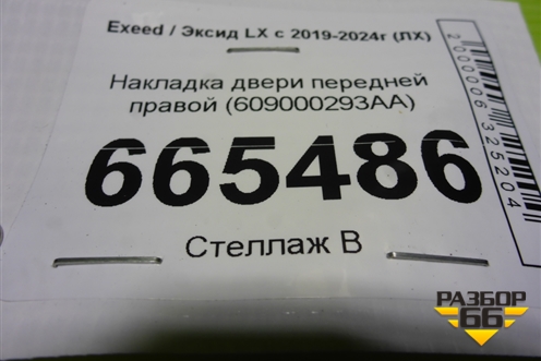 Накладка двери передней правой (609000293AA) для Exeed LX с 2019-2024г (ЛХ)