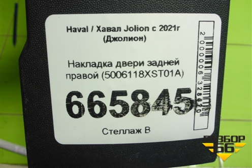 Накладка двери задней правой (5006118XST01A) для Haval Jolion с 2021г (Джолион)