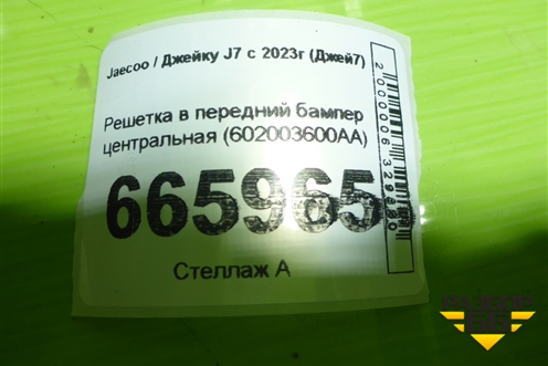 Решетка в передний бампер центральная (602003600AA) для Jaecoo J7 с 2023г (Джей7)