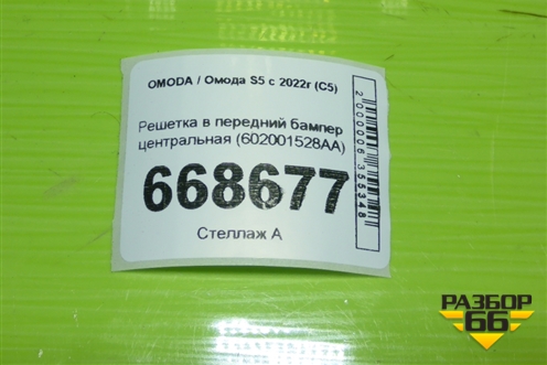 Решетка в передний бампер центральная (602001528AA) для OMODA S5 с 2022г (С5)