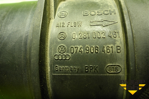 Датчик массового расхода воздуха (074906461B) для Volkswagen Touareg c 2002-2010г (Туарег)