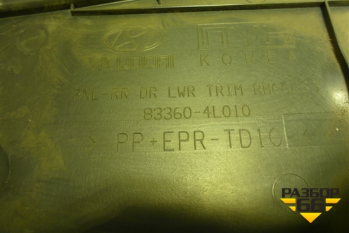 Обшивка двери задней правой под электрику (833604L010) для Hyundai Solaris с 2010-2016г (Солярис)