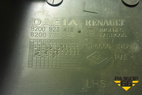 Обшивка стойки центральная нижняя левая (8200823418) для Renault Duster I с 2010-2021г (Дастер)