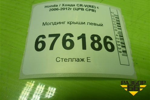 Молдинг крыши левый для Honda CR-V(RE) с 2006-2012г (ЦРВ СРВ)