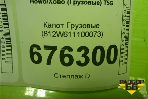 Капот  (812W611100073) для Howo T5G