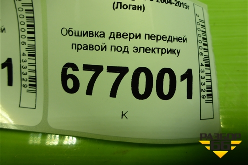 Обшивка двери передней правой под электрику (8200770340) для Renault Logan с 2004-2015г (Логан)