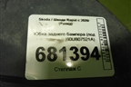 Юбка заднего бампера (под парктроник) (60U807521A) для Skoda Rapid с 2020г (Рапид)