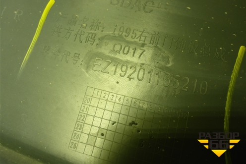 Обшивка двери правой под электрику (EZ19201165210) для SDAC K7.5