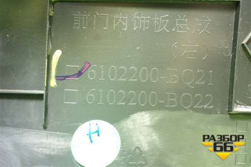 Обшивка двери передней правой под электрику (6102200BQ21) для Changan CS35 Plus с 2018г (ЦС 35 плюс)