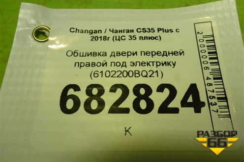 Обшивка двери передней правой под электрику (6102200BQ21) для Changan CS35 Plus с 2018г (ЦС 35 плюс)