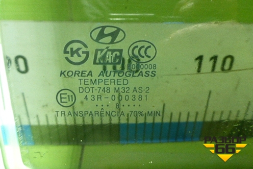 Стекло двери задней правой для Hyundai Tucson с 2004-2010г (Туксон)