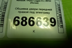 Обшивка двери передней правой под электрику (809001160R) для Renault Logan II с 2012г (Логан)